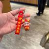 Spring Festival Goat Keychain Adorable Lion Hat Design Backpack Pendant for Colleague Holiday Gifts