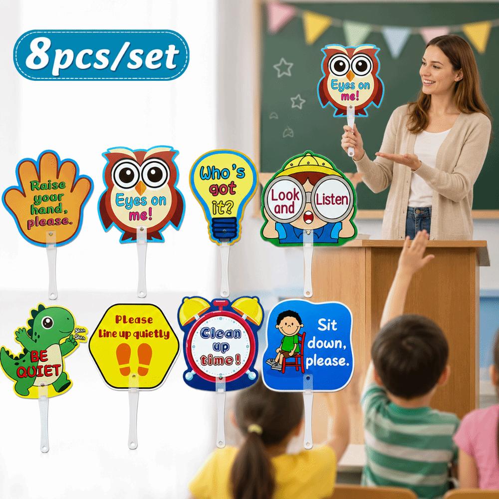 8pcs Teaching Aid Tool Yes No Paddle Sign Plastic Answer Response Paddles  Classroom Management