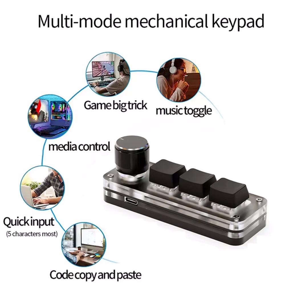 Mini Keyboard 1 Keys 1 Knob RGB Programming Macro Mechanical Keyboard Gaming Custom Switch Portable Keypad For Photoshop