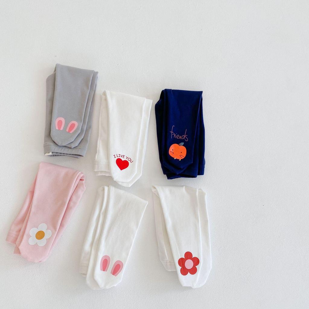 Colanți de bumbac cu flori drăguțe de desene animate pentru bebeluși, toamna 2024