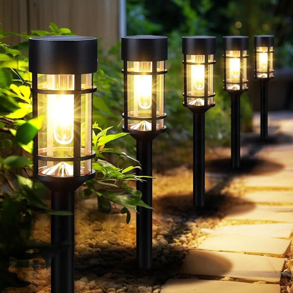Rainproof Solar Stainless Steel Lawn Lights for Garden, Courtyard, Camping, and Villa.