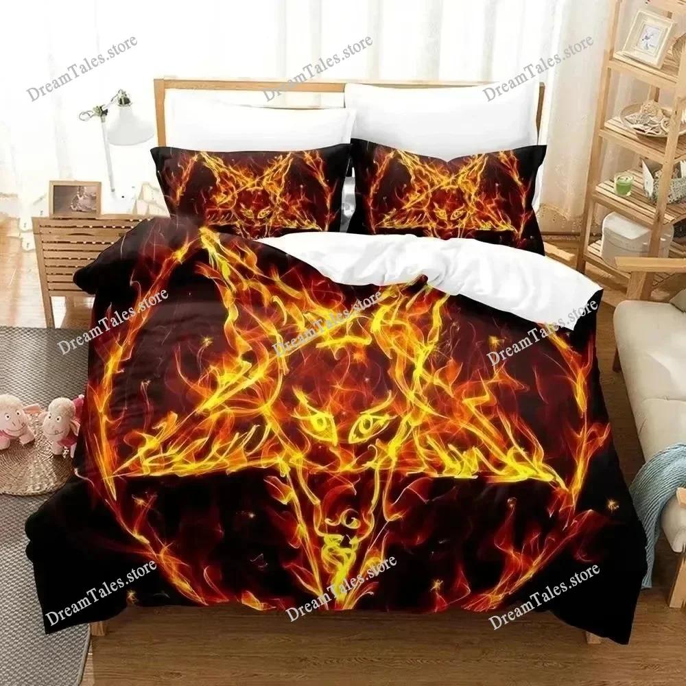 Set de Lenjerie de Pat Satanică Întunecată Imprimat 3D Huse Pilote Huse Paturi Dormitor Mărime Single Twin King Huse Plapumă Textile pentru Casă