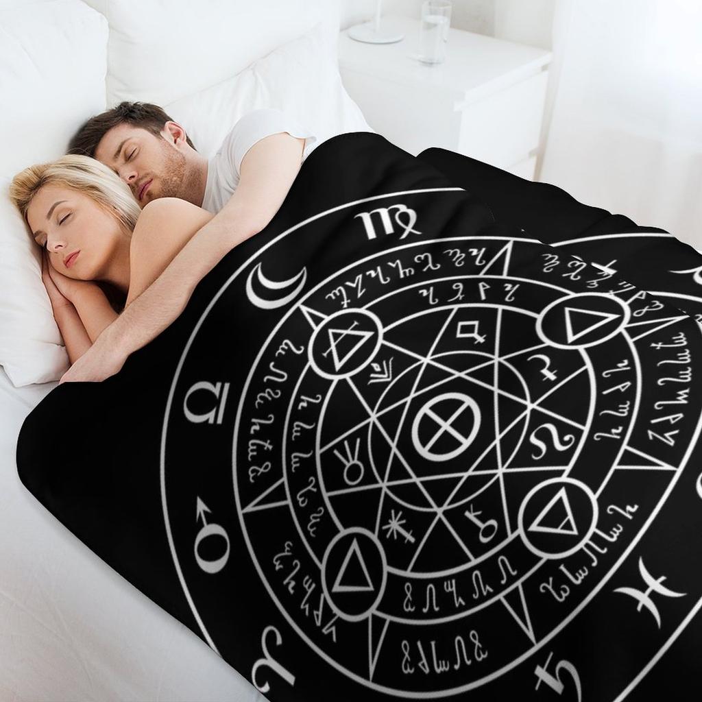 Alchemical Sigil Throw Blanket Halloween Summer Beddings Wednesday Blankets
