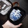 Cyanide Zen Lotus Traveling Tea Set Quick Cup One Pot One Cup Portable Vintage Tangled Lotus Chinese Ceramic Set