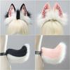 Faux Furs Bunnies Ears Headband Tail Animal Bunnies Costumes for Christmas Halloween Cosplay Party Costume Accessories