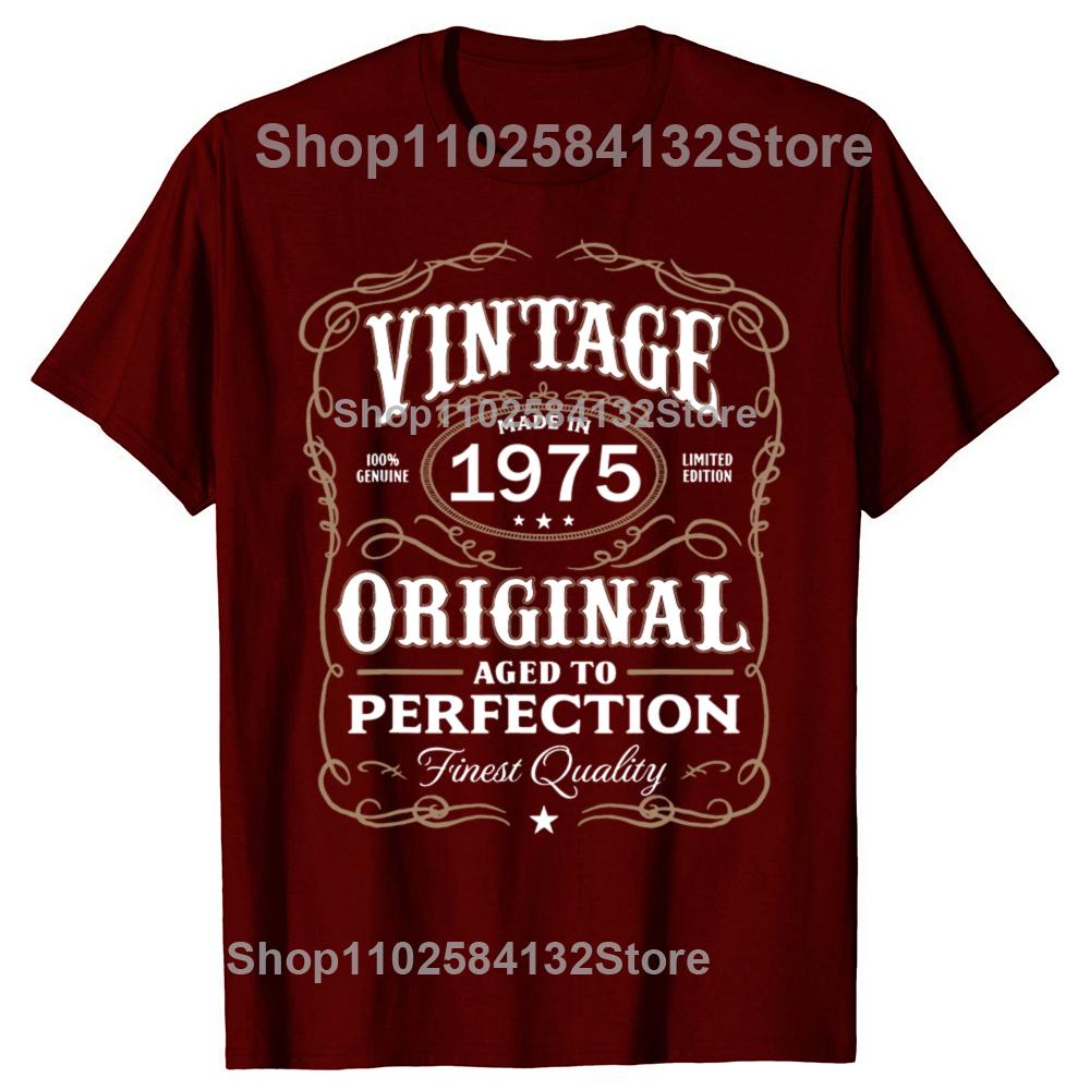50-årsdagspresenter Män Kvinnor 50 År Gammal Vintage 1975 Party T-shirt Kvinnor Män Kläder Streetwear Grafiska T-shirts Toppar