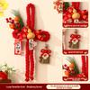 New Red Horse Pendant Auspicious Flower Pendant Living Room Porch Decoration Happy New Year Home Decoration Ornaments