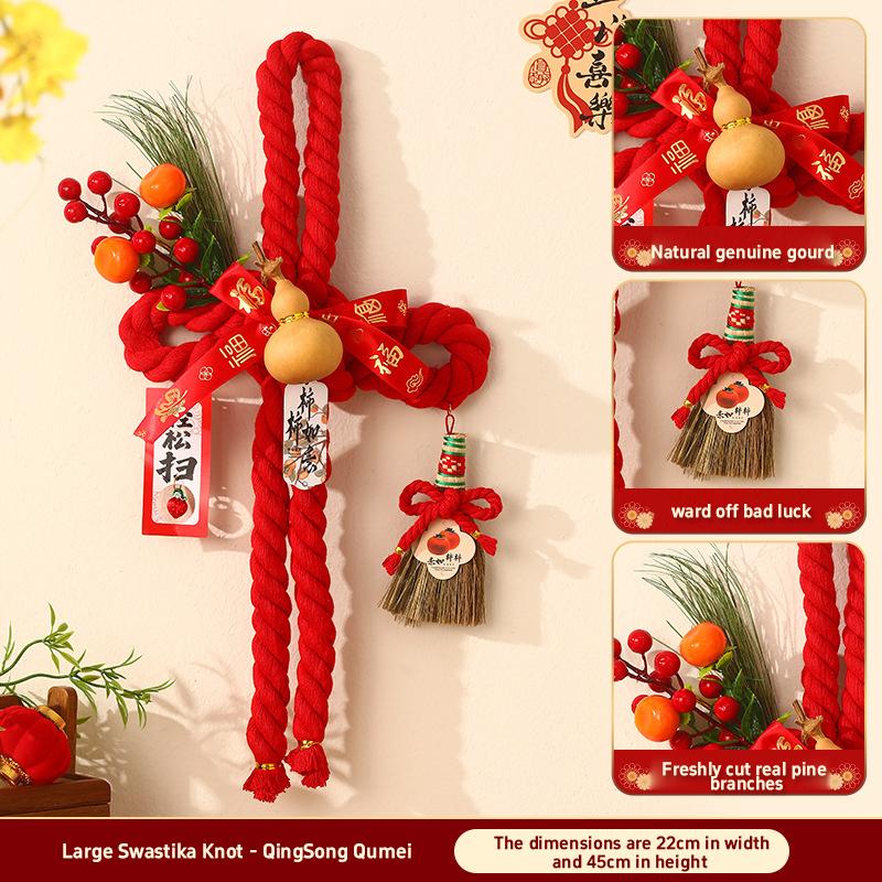 New Red Horse Pendant Auspicious Flower Pendant Living Room Porch Decoration Happy New Year Home Decoration Ornaments