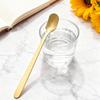 Gold Nordic Style Square Head Spoon: Simple, Luxurious Oatmeal & Cereal Spoon for Hotels & Restaurants.