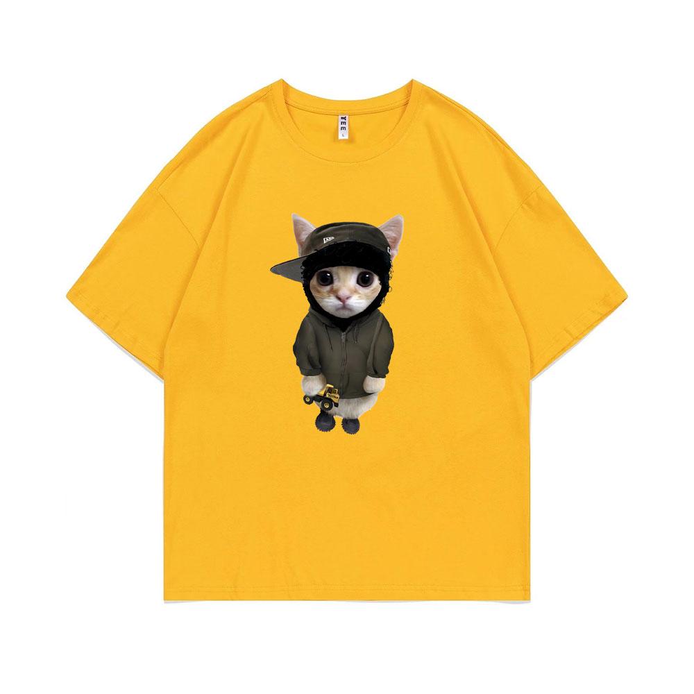 Rapper Yeat Kitty with Tonka Graphic Tshirt Male Casual Tees Unisex Hip Hop Rap Street Tee Shirt Summer Funny Unisex Oversized Tshirt