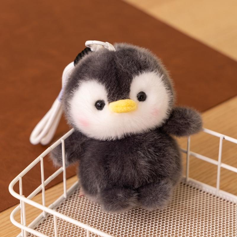 Kawaii Zoo Animal Plush Cute Toy Doll Keychain Set Penguin Red Panda Elephant Capybara Ultra Soft Bag Charm