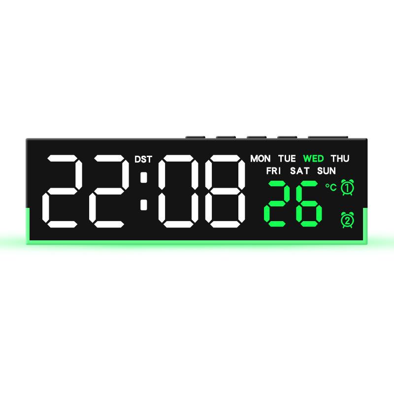 LED Digital Alarm Clock Temperature Week 2 Alarms Ambient Light Brightness Adjustment Bedside Electronic Table Clock USB Powered