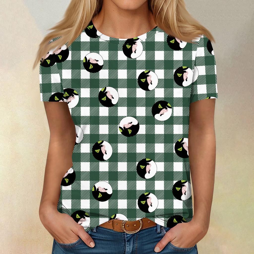 Women's Casual Fashion Cartoon Print Short-Sleeve Top/T-Shirt