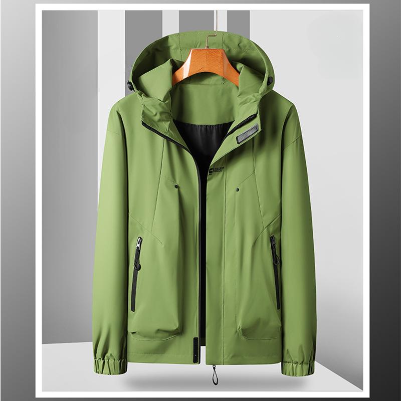 Neue Outdoorjacke Herren und Damen Herbst und Winter Winddicht Einfarbig Tooling Dünn Bergsteigen Paarjacke