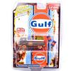 Johnny Lightning Scale MiJo Exclusive 1965 Volkswagen Type 2 Transporter Gulf with 2 Gulf Barrels 1/64 - (White Lightning)
