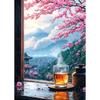 Japanische Kirschblüten am Fuji Poster Hellrosa Stadt Asiatische Reise Kunstdrucke Leinwandgemälde Wandbilder Heim Zimmer Dekor