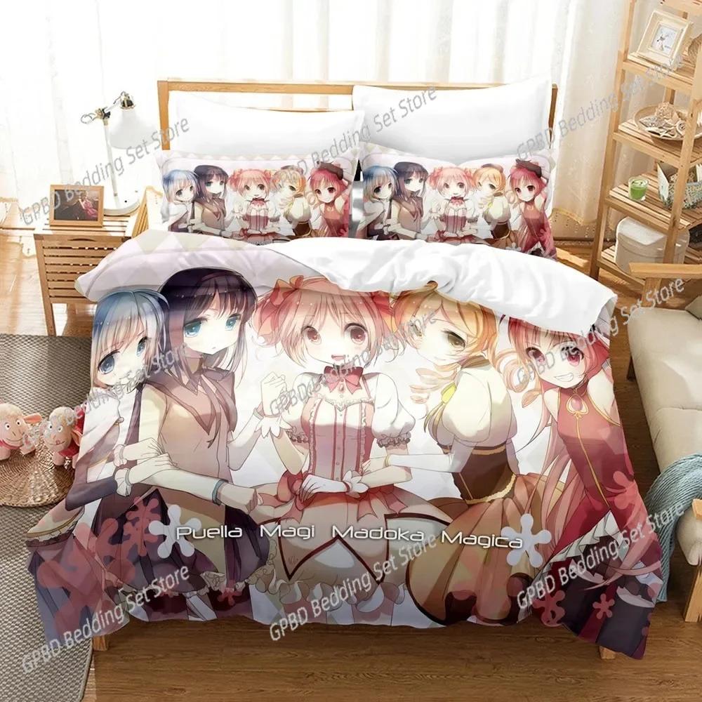 Fashion 3D Puella Magi Madoka Magica Bedding Sets Duvet Cover Set With Pillowcase Twin Full Queen King Bedclothes Bed Linen