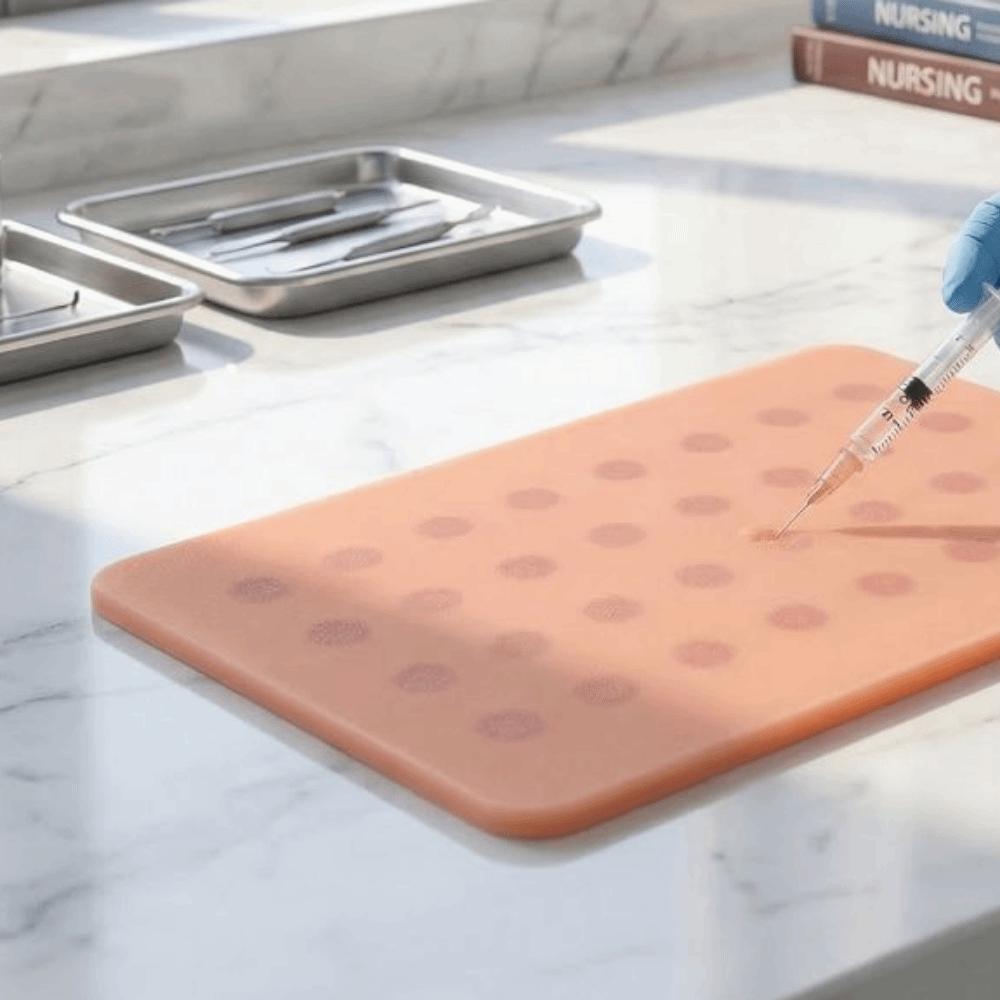 Silicone Intradermal Injection Training Pad Reusable 32 Injection Spots Skin Simulation Model Skin Test Module Embedded