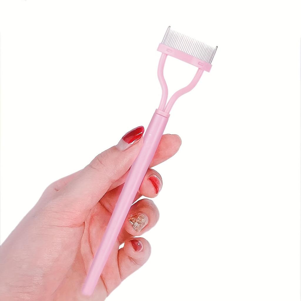 Eyelash Separator Tool Steel Teeth Lash Comb Eyebrow Eye Lash Brush With Cover Arc Design Mascara Comb for Women Eyes Makeup