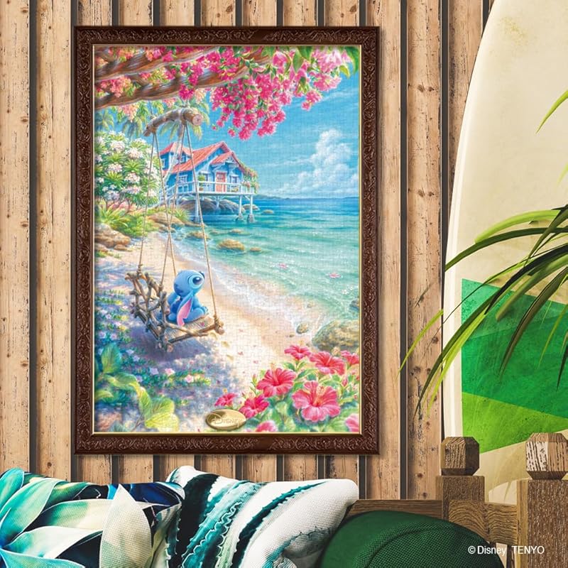 Tenyo [Made In Japan] 1000-piece Jigsaw Puzzle Disney Loco Beach (Stitch) (51x73.5cm) D-1000-898 Includes Glue, Spatula, and Service Card.
