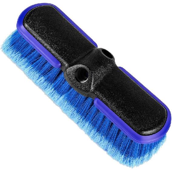 Car Wash Brush Head With Soft Bristle, Car Cleaning Brush With Protective Bumper For Cleaning Auto Cars Trucks RV Boat Deck