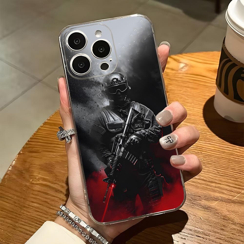 Military Army Special Forces Phone Case For Iphone 15 Pro Max 14 16 Plus 11 12 Mini 13 Pro 7 8 X XR XS SE Transparent Back Cover