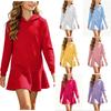 Mädchen Hoodie Sweatshirt Kleid Farbe Lässig Langarm Kleid für Frühling und Herbst