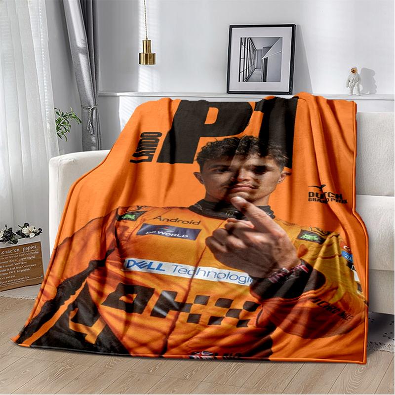 3D Landos Norris F1 Racer Soft Plush Blanket,Flannel Blanket Throw Blanket for Living Room Bedroom Bed Sofa Picnic Cover Gift