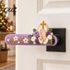 Seasonal Interior Decor Christmas Door Handle Cover, Knitted Lever Handles Cute Santa Gingerbread Claus Covers Man Penguin, Festive Sleeve for