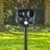 Outdoor USB Rechargeable Solar Power Ultrasonic Animal Repellent Dog Cat Repeller Equipment