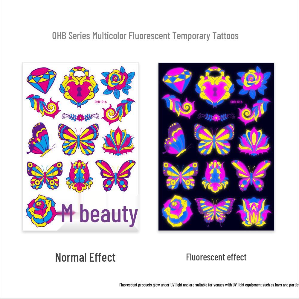 Creative Fluorescent Waterproof Full Arm and Face Tattoo Sticker