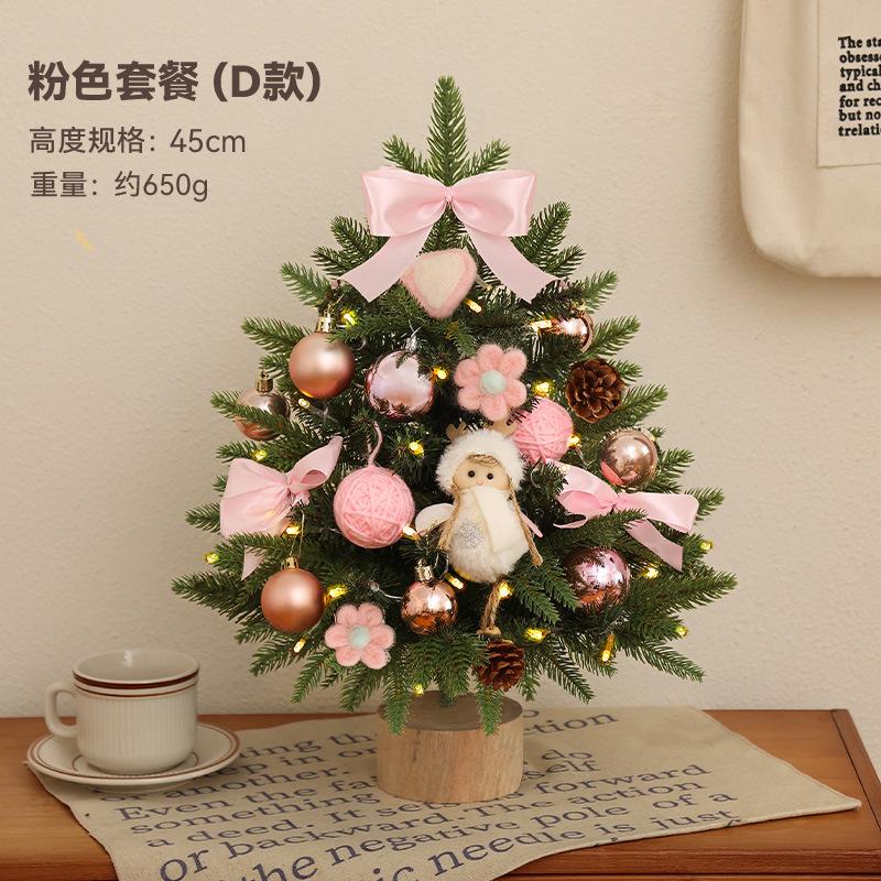 Christmas tree mini simulated Christmas tree desktop new package environmentally friendly PVC luminous Christmas tree