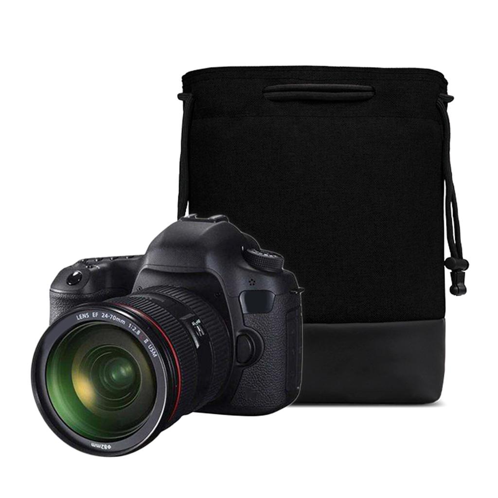 Compact Photography Lens Carrying Case With Thickened Sponge Padding Water Resistant Fabric For Gear Protections