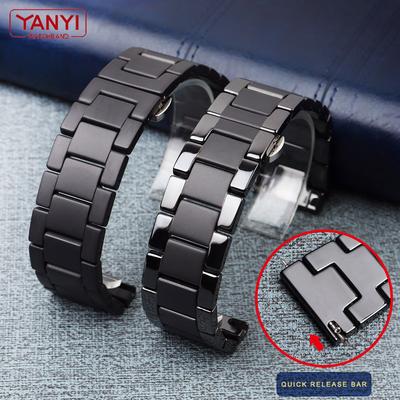Keramik-Uhrenarmband für Huawei Watch GT 2, Armband mit Schnellverschluss, 18 mm, 20 mm, 22 mm, mattschwarz
