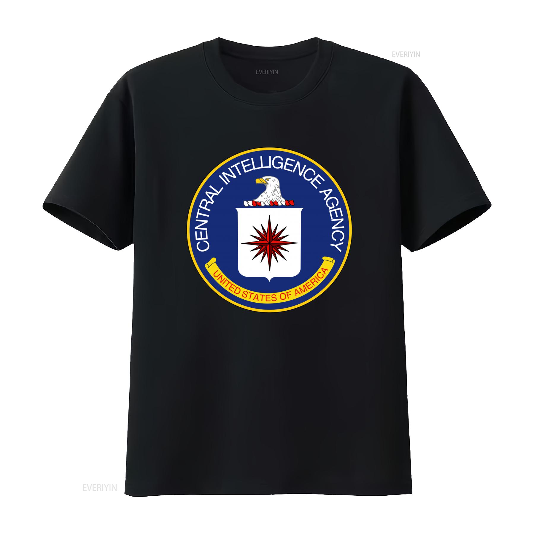 

Cia Central Intelligence Agency Official Seal Cotton T Shirt For vintage Washed Casual graphic Stylish homme Soft Breathable 4XL