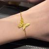 Dreamy and exquisite fashion Female bracelet pendant retro brushed butterfly flower asymmetrical bangles wedding