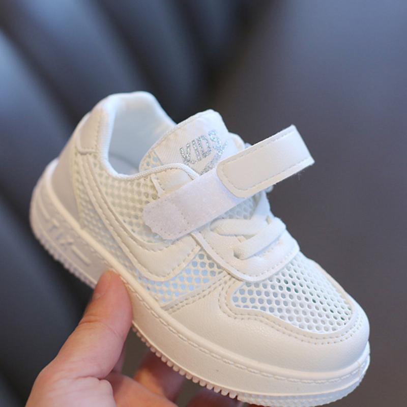 Children's White Shoes, Summer Sports Shoes for Boys and Girls, Breathable Casual Mesh Panel Shoes, Baby Shoes