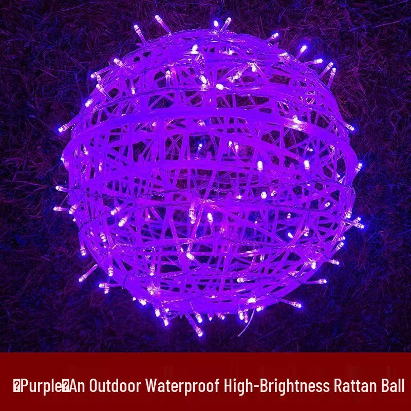 LED Colorful Rattan Ball String Lights - Flashing Starry Sky Decoration for Trees, Streets, Malls, Parks