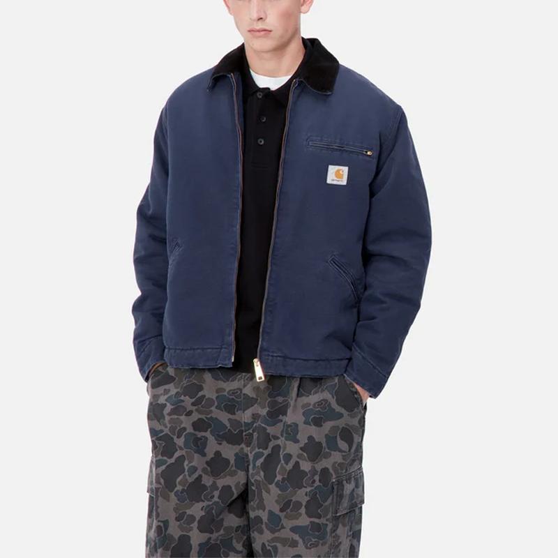 Carhartt WIP OG Detroit Płótniana Kurtka Postarzana Niebieski Sił Powietrznych/Czarny Unisex Streetwear I027358-2IB-3K