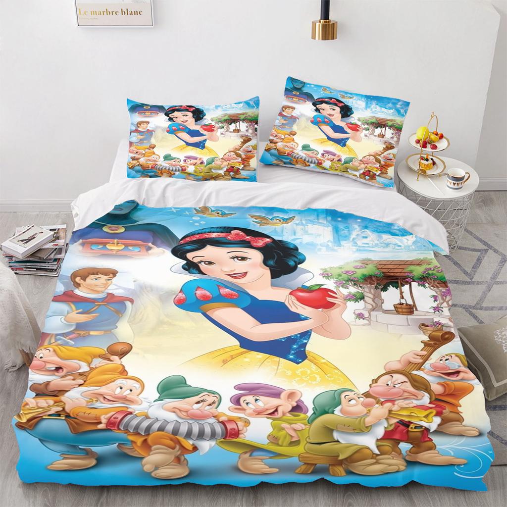 Snow White Anime Bedding Set Duvet Cover 100% Polyester Suitable For Children And Adults 3-Piece Set 1 Quilt Cover
