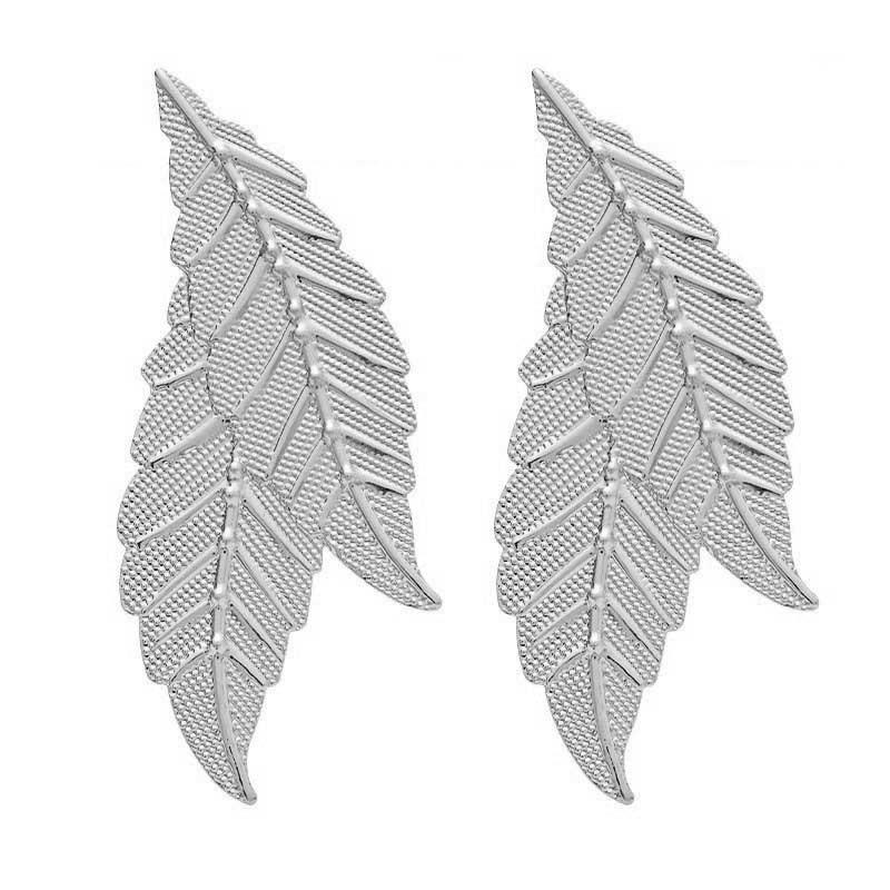 European and American Jewelry Simulation Leaf Leaf Gold Stud Earrings Fashion Simple Niche High Temperament Earrings