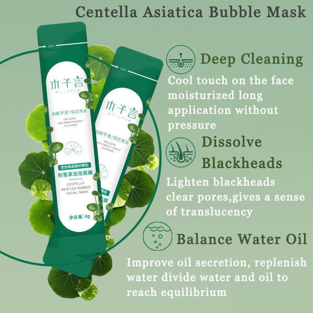 Centella Asiatica Foam Facial Mask, Centella Cleansing Foam Mask,Moisturizing Deep Cleansing Smear Skincare Mask,Pore Clearing Clay Mask,Natural Skinc
