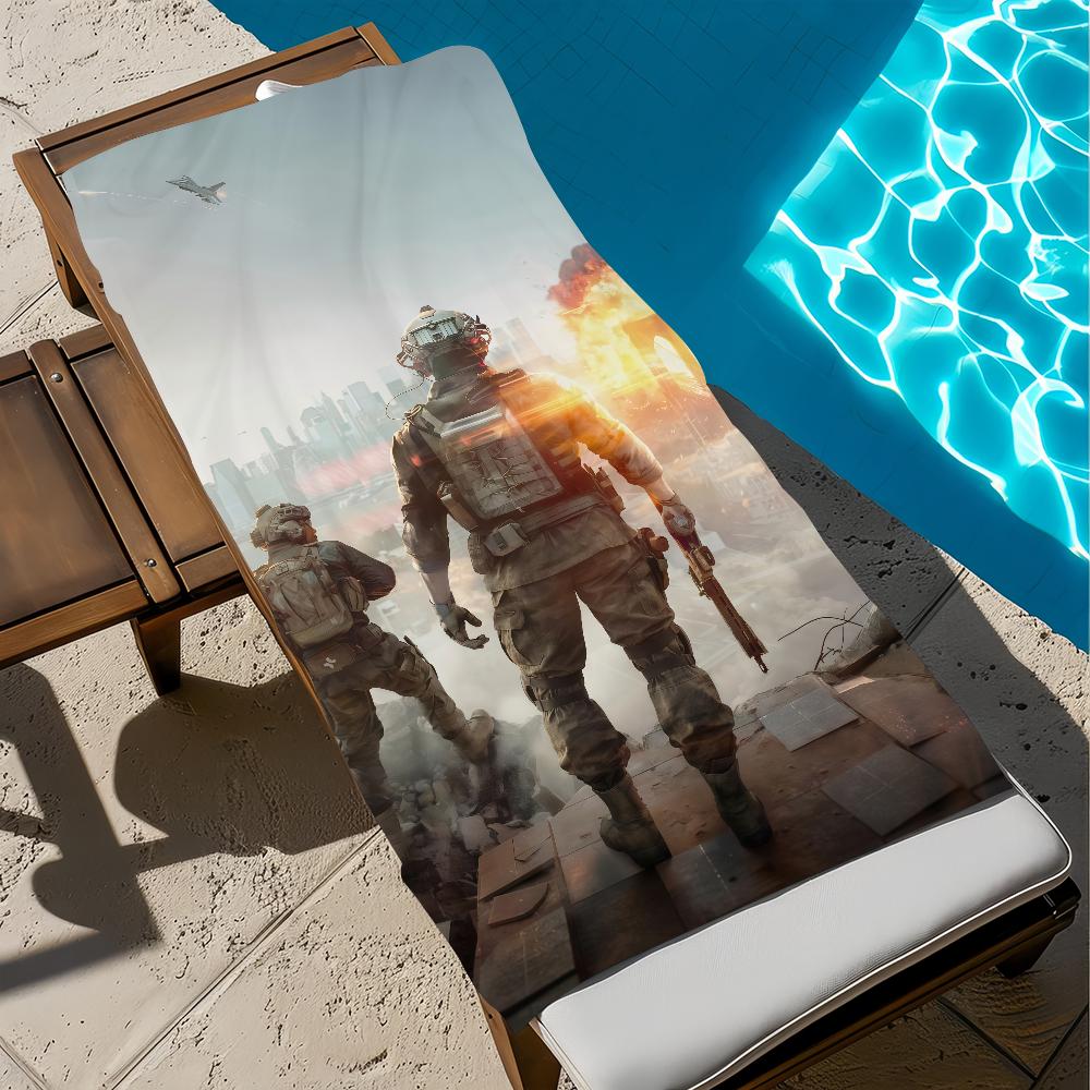 Game B-Battlefield 6 Towel Large Quick-Drying Microfiber soft Beach Towel for Travel Fitness Sauna Bathing Camping