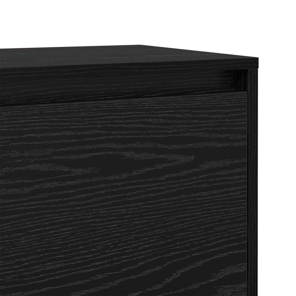 Nightstand Black Oak Effect 45 x 34 x 44.5 cm Engineered Wood