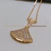 Women's Full Diamond Fan-shaped Skirt Necklace - High-end Oversized Pendant Jewelry