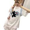 % Cotton Heavy Short Sleeve T-Shirt Women's Summer New Student Loose American Lazy Top ins Large Size