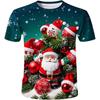 Santa Claus Christmas Print Short Sleeve for Boys Girls Cute O-Neck Pullover Tees Casual Loose Children's Top Children's T-Shirt