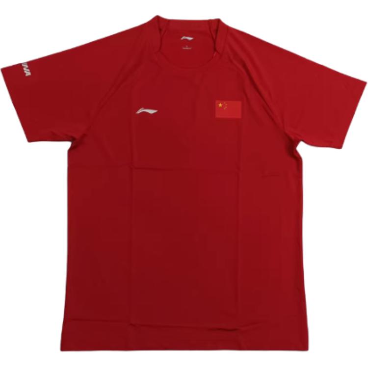 Серия для настольного тенниса Li Ning Спортивная повседневная простая однотонная футболка с коротким рукавом Мужские топы Красный AHSQ887-3 2XL 17580₽