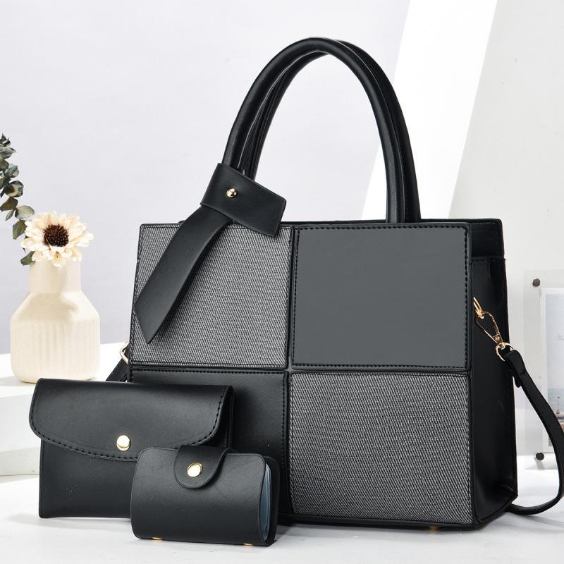 High-value Child and Mother Bag Contrasting Color Design Fashionable Handbag Versatile Large-capacity Shoulder Bag