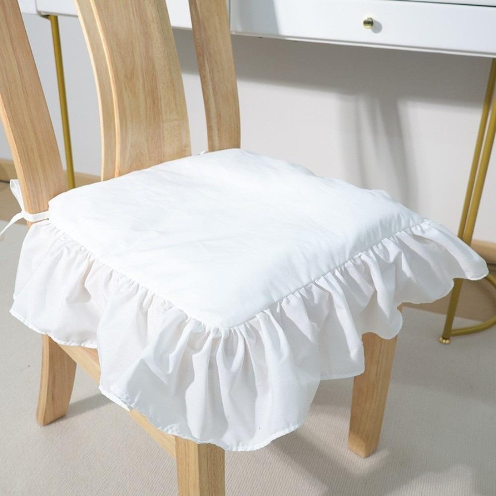 White Chair Backrest Cover Decorative Dining Chair Back Decor French-Style Chair Cover Party S-Cushion
